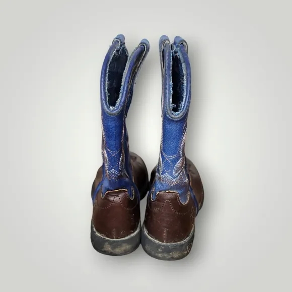 Roper Kids Blue and Brown Cowboy Boots toddler 9