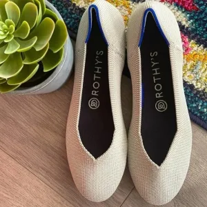 Rothys round toe size 10.5 light gray woman’s flat shoes