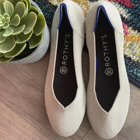 Rothys round toe size 10.5 light gray woman’s flat shoes