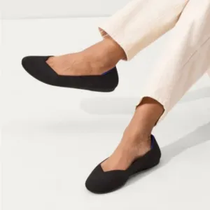 ROTHY’S THE FLAT BLACK/BLUE TRIM‎ SLIP ON SIZE 7.5
