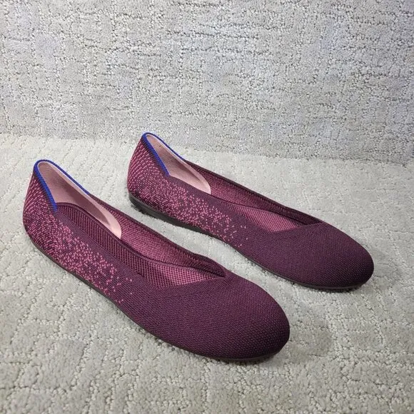 Rothy's The Flat Fig Python Round Toe Ballet Slip On Shoes Women's Size 7.5, 8