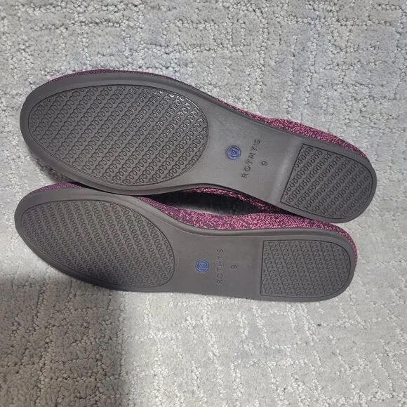 Rothy's The Flat Fig Python Round Toe Ballet Slip On Shoes Women's Size 7.5, 8