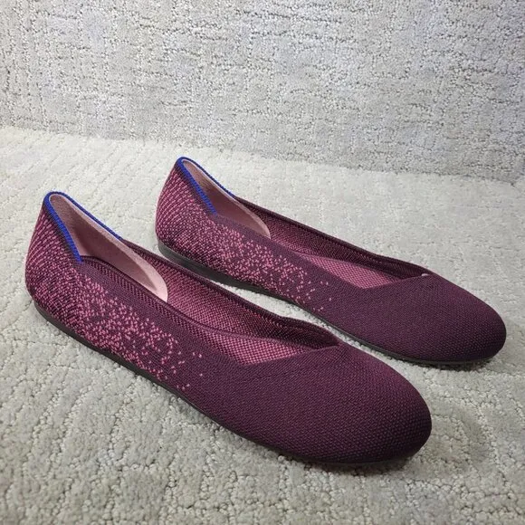 Rothy's The Flat Fig Python Round Toe Ballet Slip On Shoes Women's Size 7.5, 8