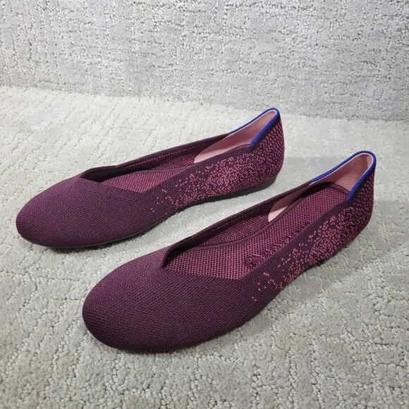 Rothy's The Flat Fig Python Round Toe Ballet Slip On Shoes Women's Size 7.5, 8