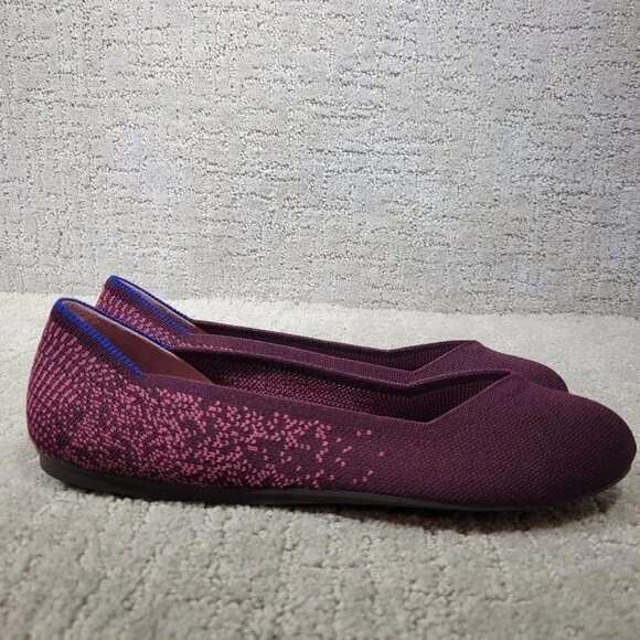 Rothy's The Flat Fig Python Round Toe Ballet Slip On Shoes Women's Size 7.5, 8