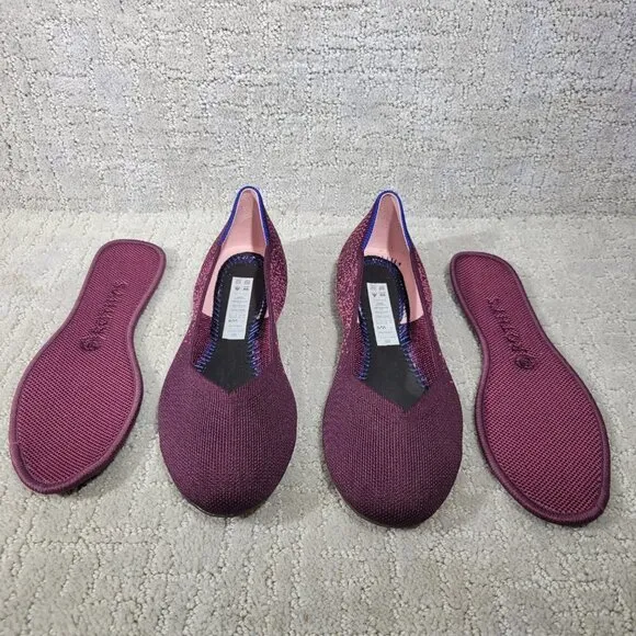 Rothy's The Flat Fig Python Round Toe Ballet Slip On Shoes Women's Size 7.5, 8