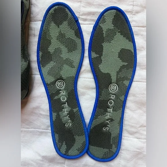 Rothy's The Loafer Classic Olive Green Camo Slip On Flats Shoes - Women 9