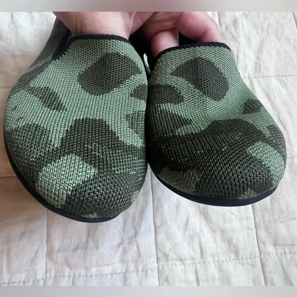 Rothy's The Loafer Classic Olive Green Camo Slip On Flats Shoes - Women 9