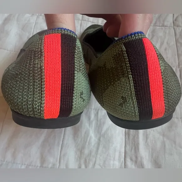 Rothy's The Loafer Classic Olive Green Camo Slip On Flats Shoes - Women 9