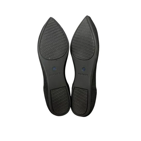 Rothy’s The Point Black Solid Flat Slip On Shoes Size 9.5