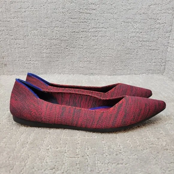Rothys The Point Womens Size 9.5 Crimson Heather Pointed Toe Toe Slip on Shoes
