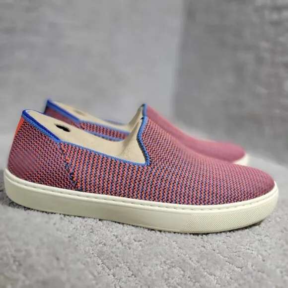 Rothy’s The Sneaker Women's Size 8 US Tangerine Triple Stitch Knit Slip On Shoes