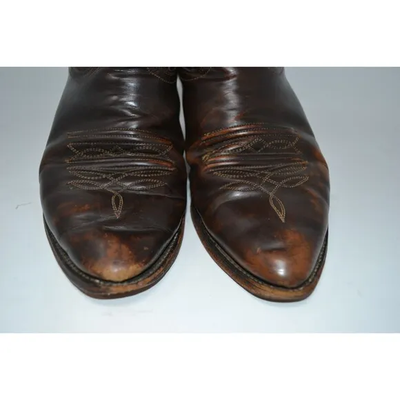 RUDEL BOTAS Brown Leather Western Boots Mens Size 8‎ Mexico Made Cowboy