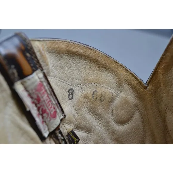 RUDEL BOTAS Brown Leather Western Boots Mens Size 8‎ Mexico Made Cowboy