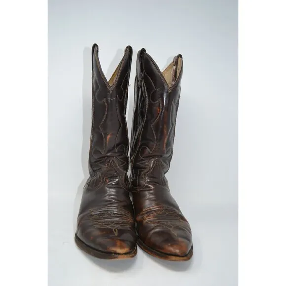 RUDEL BOTAS Brown Leather Western Boots Mens Size 8‎ Mexico Made Cowboy