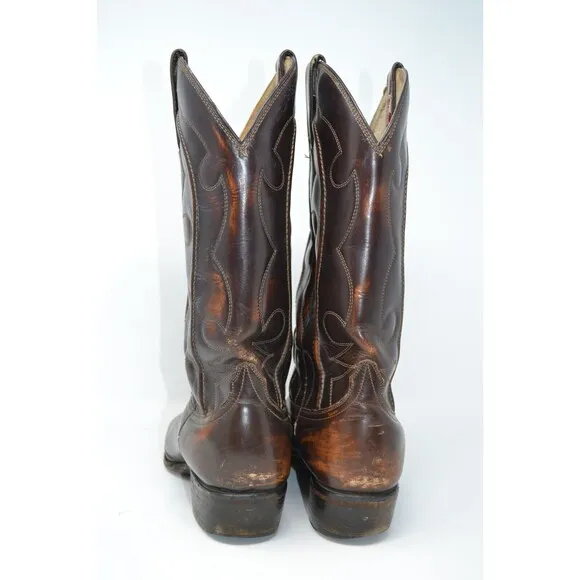 RUDEL BOTAS Brown Leather Western Boots Mens Size 8‎ Mexico Made Cowboy