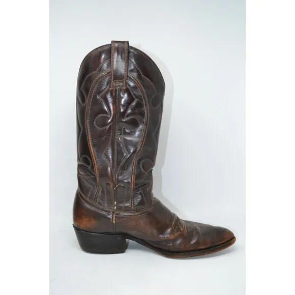 RUDEL BOTAS Brown Leather Western Boots Mens Size 8‎ Mexico Made Cowboy