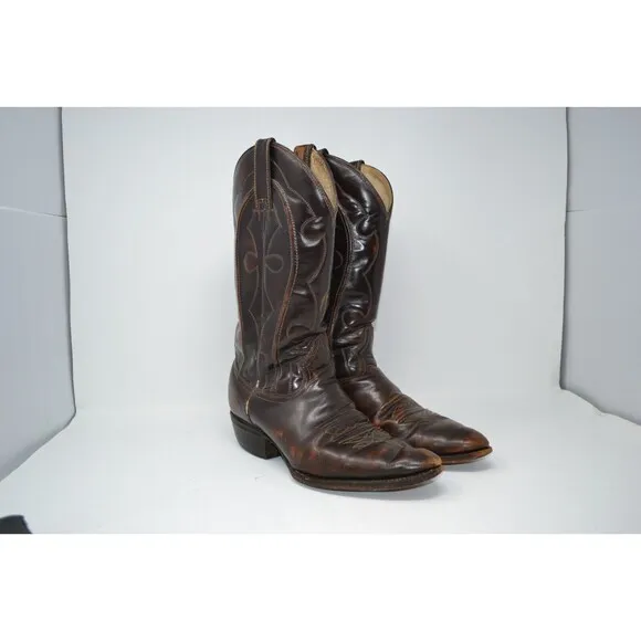 RUDEL BOTAS Brown Leather Western Boots Mens Size 8‎ Mexico Made Cowboy