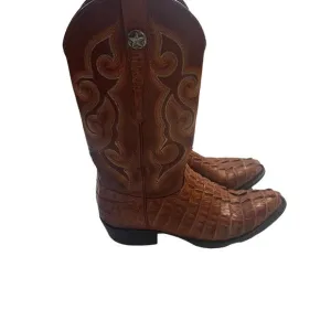 Rudy Lava Men's Size 9D Crocodile Brown Western Rodeo Cowboy Boots