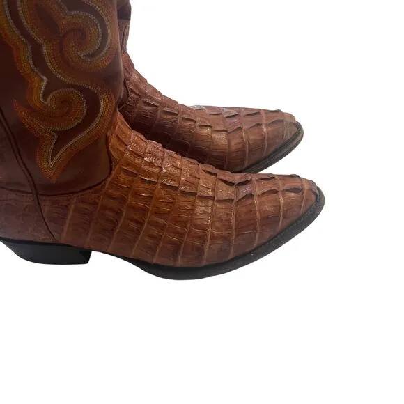 Rudy Lava Men's Size 9D Crocodile Brown Western Rodeo Cowboy Boots