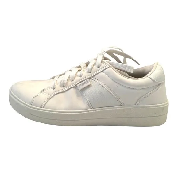 Ryka Viv Classic Oxford Lace Up Size 7M EU 37 White Leather Sneakers Women's NWO