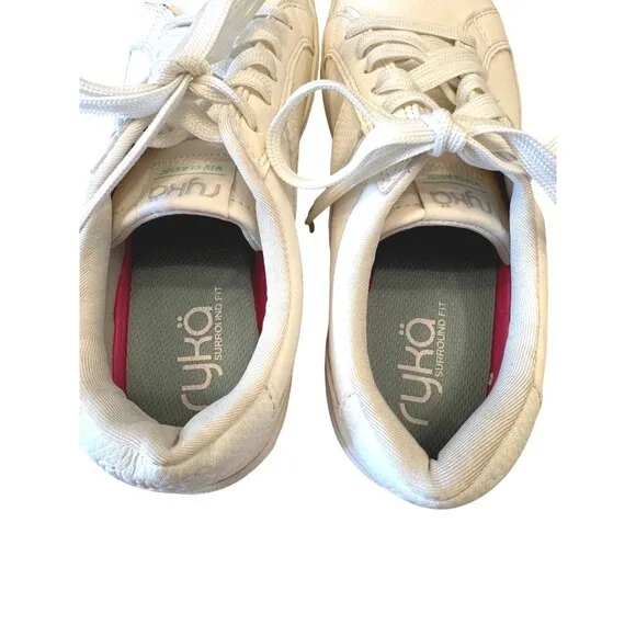 Ryka Viv Classic Oxford Lace Up Size 7M EU 37 White Leather Sneakers Women's NWO