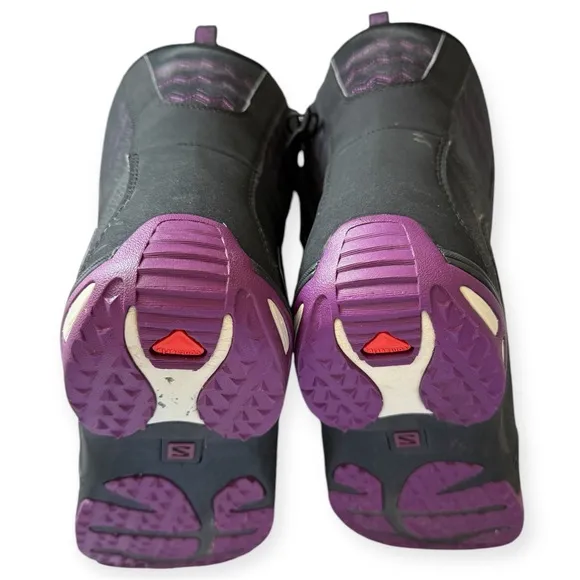 Salomon Ivy Boa Coiler STR8JKT Black Purple Snowboard Boots Women's Size 7.5