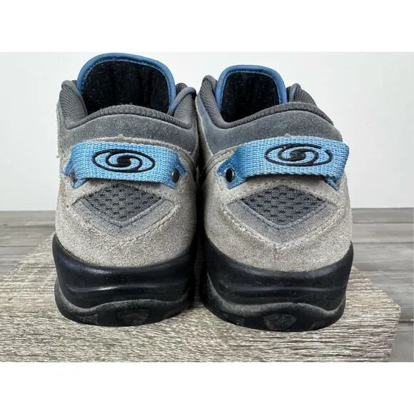 Salomon Suede &amp; Mesh Low-Cut Hiking Trail Shoes Boots Size 8.5 Blue Grey