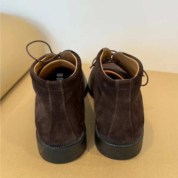 Salvatore Ferragamo Brown Suede Men’s Lace‎ up Boots.