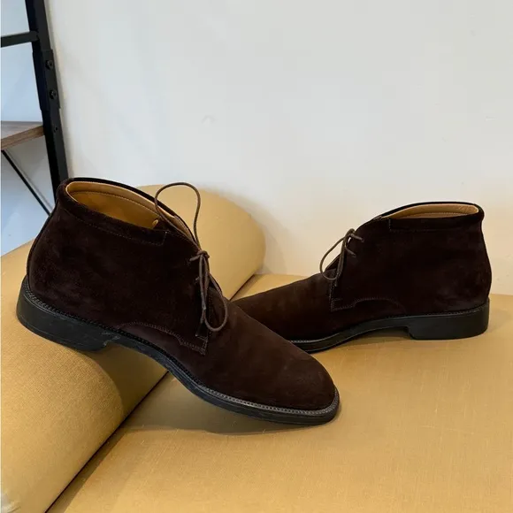 Salvatore Ferragamo Brown Suede Men’s Lace‎ up Boots.