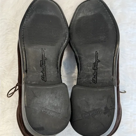 Salvatore Ferragamo Brown Suede Men’s Lace‎ up Boots.