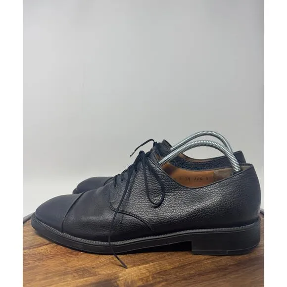 Salvatore Ferragamo Classic Black Leather Lace Up Oxford Shoes Men's Size 11.5
