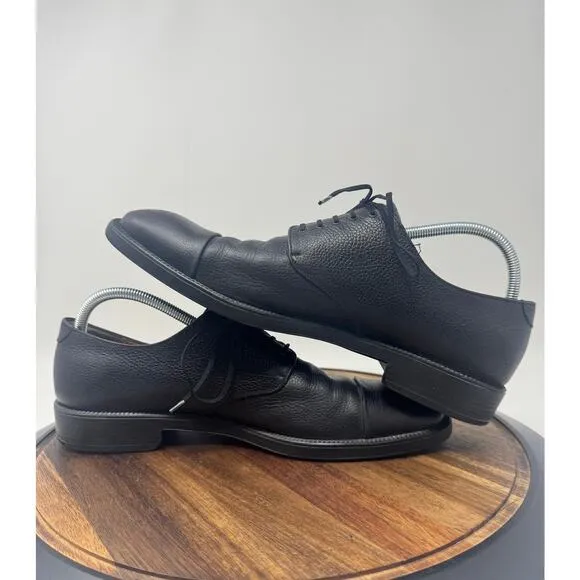 Salvatore Ferragamo Classic Black Leather Lace Up Oxford Shoes Men's Size 11.5