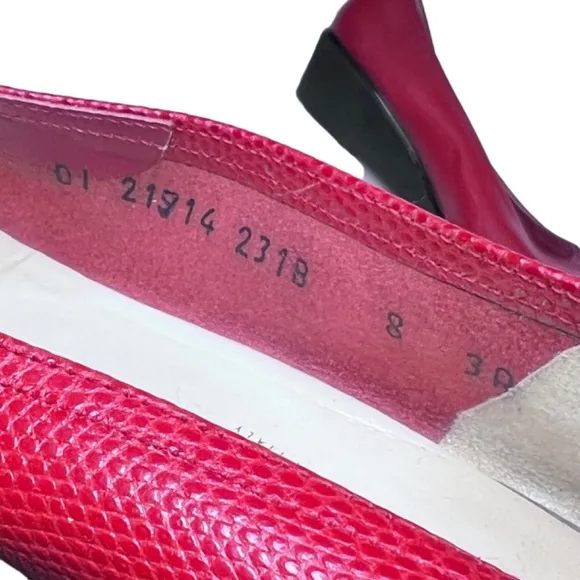 Salvatore Ferragamo Made in Italy Red Pointed Toe Wedge Shoes