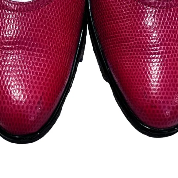Salvatore Ferragamo Made in Italy Red Pointed Toe Wedge Shoes