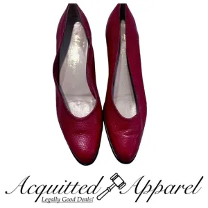 Salvatore Ferragamo Made in Italy Red Pointed Toe Wedge Shoes