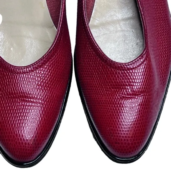 Salvatore Ferragamo Made in Italy Red Pointed Toe Wedge Shoes