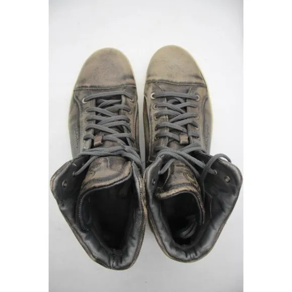 Salvatore Ferragamo Men Size 10.5 D Leather High Top Shoes Brownish Red Sneakers