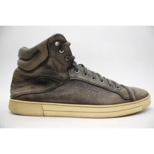 Salvatore Ferragamo Men Size 10.5 D Leather High Top Shoes Brownish Red Sneakers
