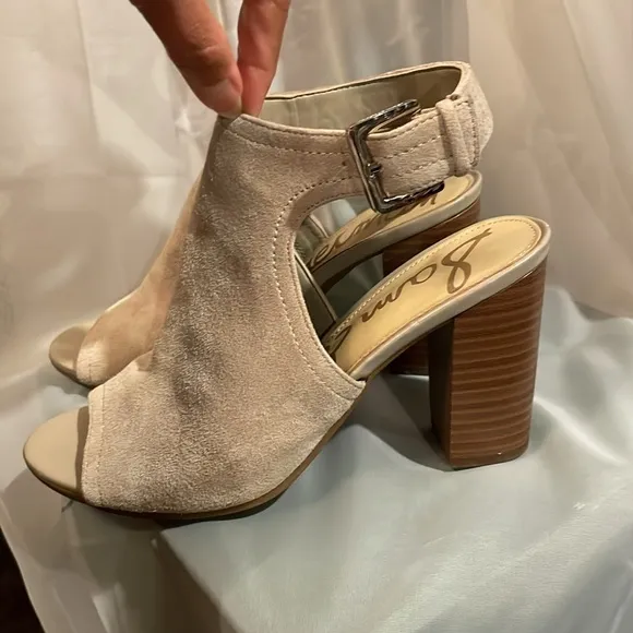 Sam Edelman Ervin Leather Strap Block Heeled Shoes
