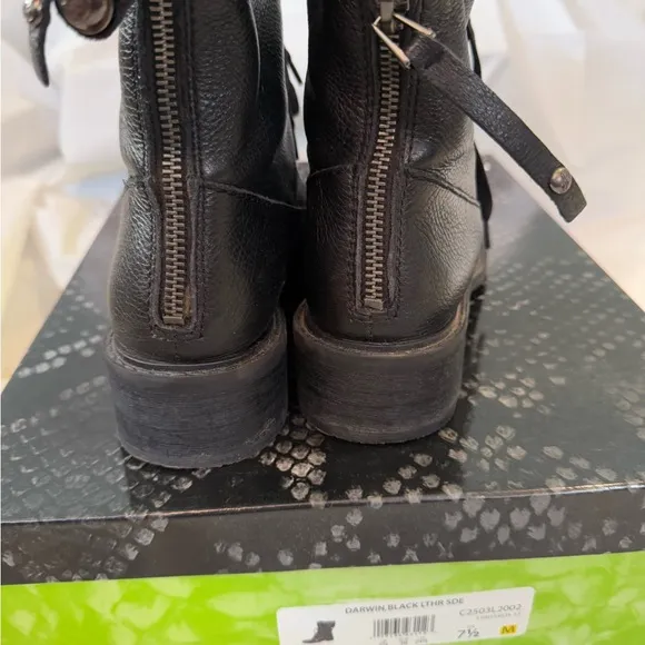 Sam Edelman Leather Army Style Lace-Up Boots