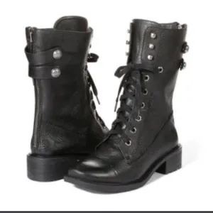 Sam Edelman Leather Army Style Lace-Up Boots