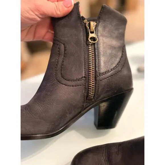 Sam Edelman Louis Black Western Booties with Fringe Size 6