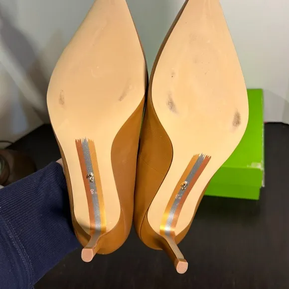 Sam Edelman Vienna Pointed Toe Pump Heels Shoes Saddle Leather Size 8.5M