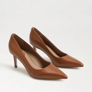 Sam Edelman Vienna Pointed Toe Pump Heels Shoes Saddle Leather Size 8.5M