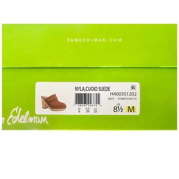 Sam Edelman Womens Brown Suede Nyla Slip On Clog Heels Sz 8.5 NIB