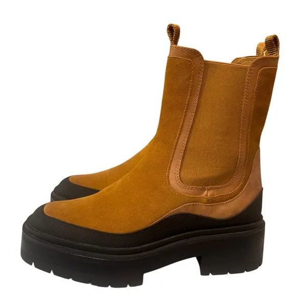 Sam Edelman Women's Lulia Suede Chelsea Boots Ankle Booties Camel SZ 9