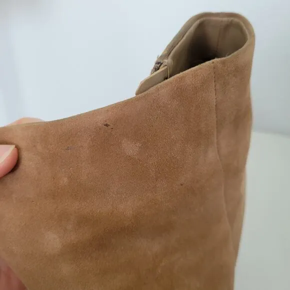 Sam Edelman Women's Oatmeal Beige Padded Yarin Open Toe Heel Boots Size 9