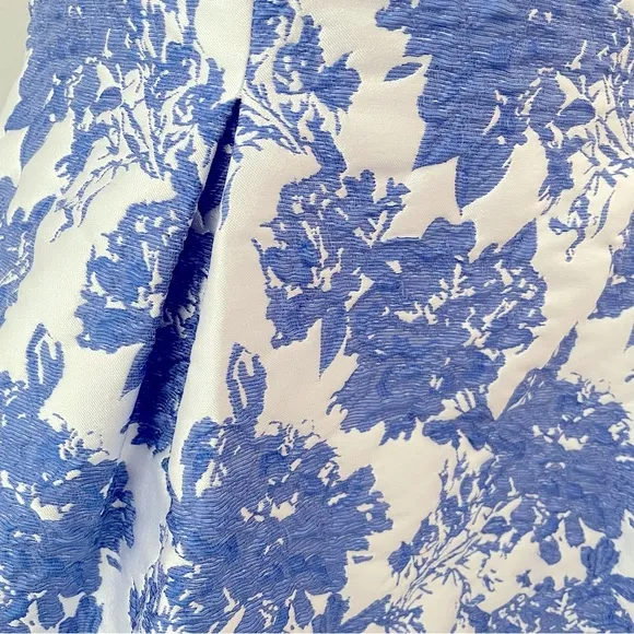 Sara Campbell formal gown 50’s Chinoiserie floral midi dress blue white Sz: 4