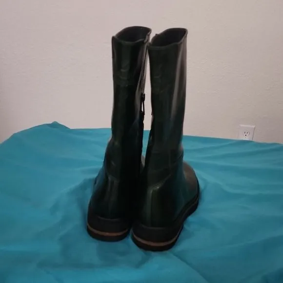Sarto by Franco Sarto Bondie lug sole leather combat Boots green size 8 new!!
